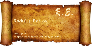 Ráduly Erika névjegykártya
