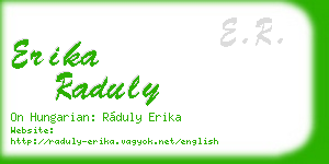 erika raduly business card